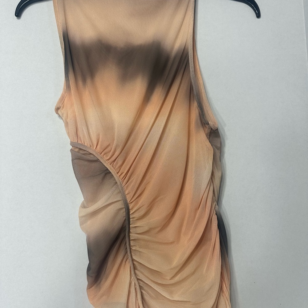 Zara Tan Asymmetrical Ruched Tank Top size S brand new w tags - Picture 4 of 7